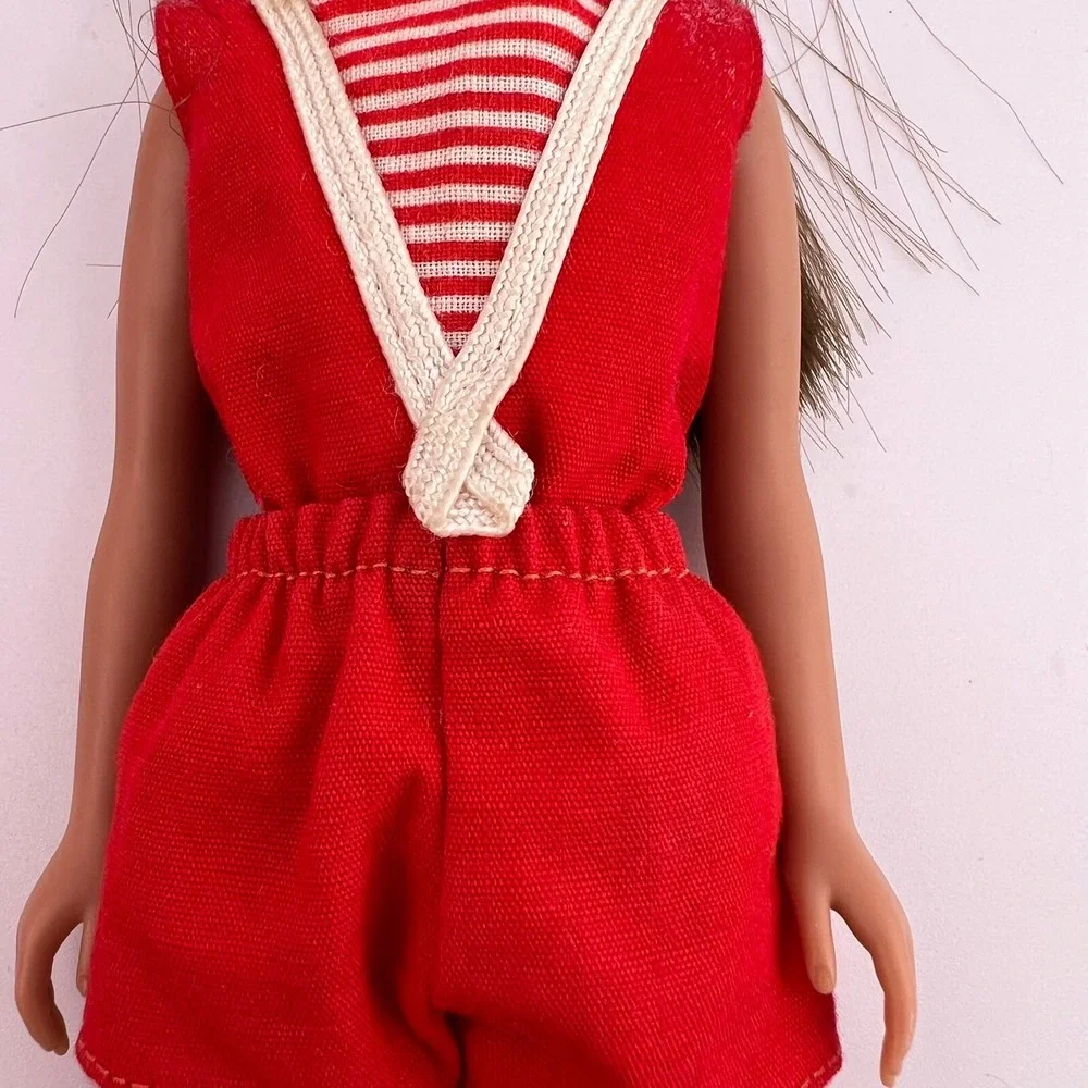 Vintage Skipper Doll 1960s Japan Mattel Brunette Red Outfit Blue Eyes 9" - Picture 3 of 13